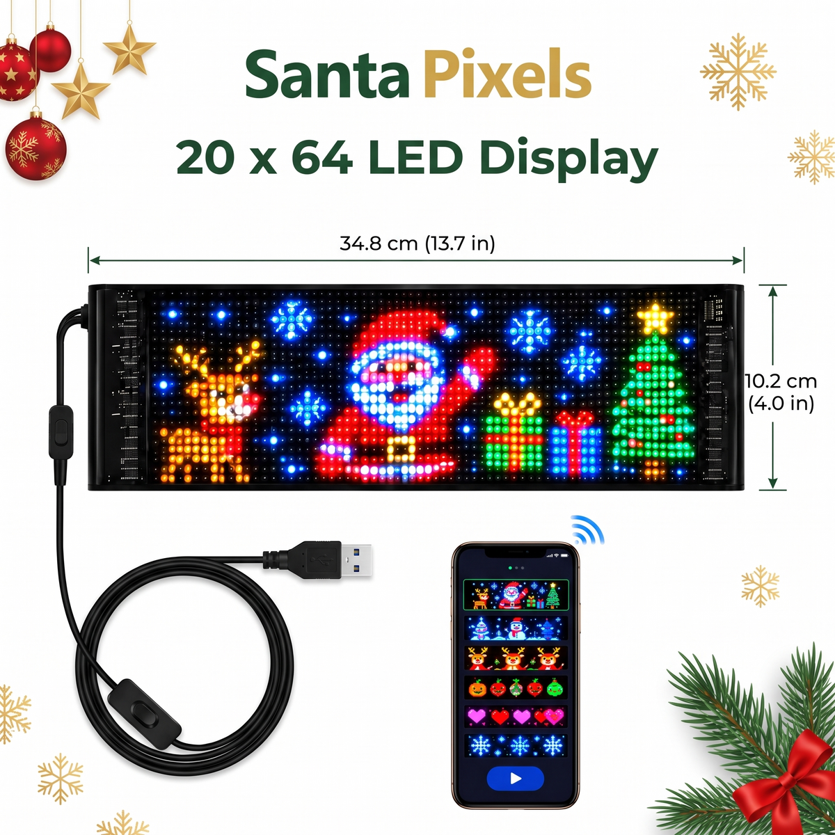 Santa Pixels Display