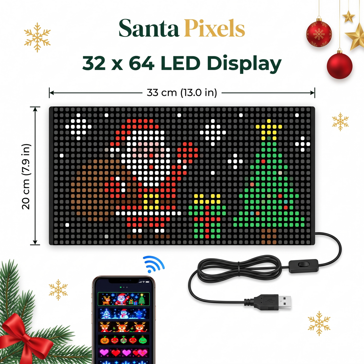 Santa Pixels Display
